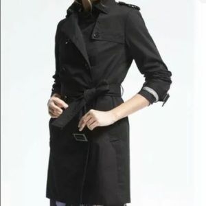 Banana Republic Classic Double Breasted Trench Coat - Black